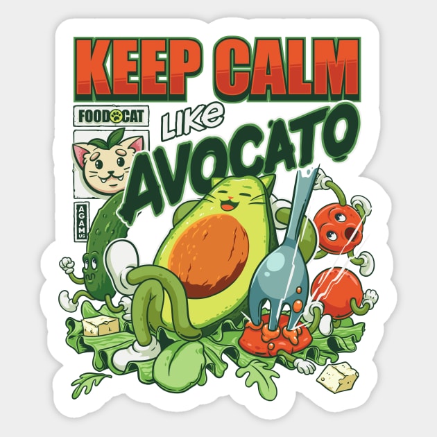 Keep Calm Like Avocato Sticker by AGAMUS